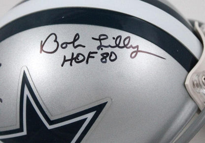 Bob Lilly and Randy White Signed Dallas Cowboys Black Mini Helmet