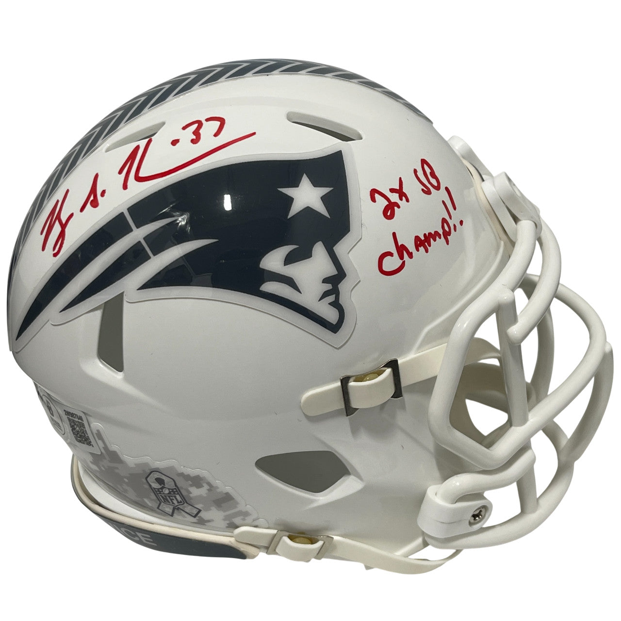 Rodney Harrison Signed New England Patriots Salute Mini Helmet (BAS)