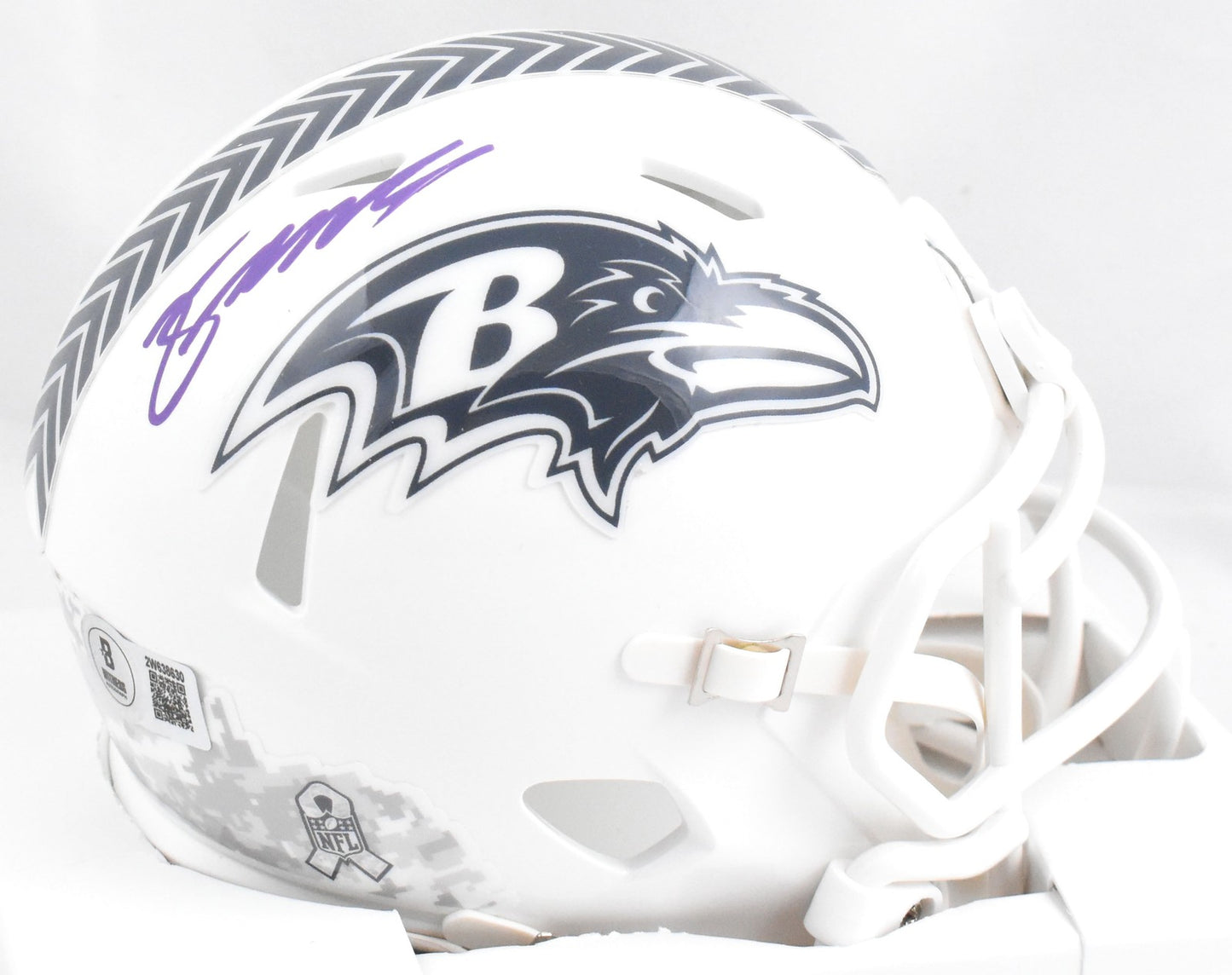Zay Flowers Signed Baltimore Ravens 2024 Salute to Service Mini Helmet