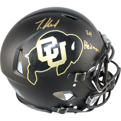 Travis Hunter Signed Colorado Buffaloes Full Size Authentic Helmet (Heisman)