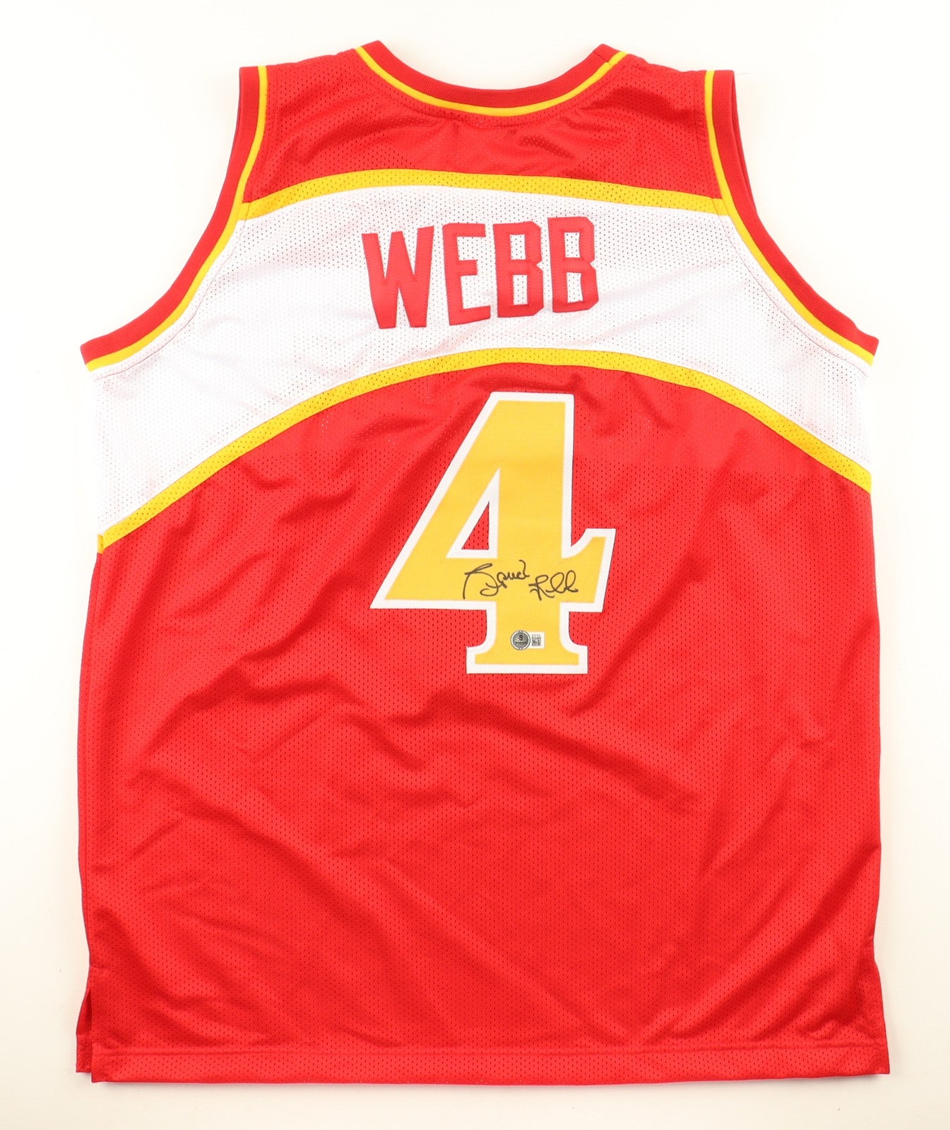 Spud Webb Autographed Atlanta Hawks Red Custom Jersey