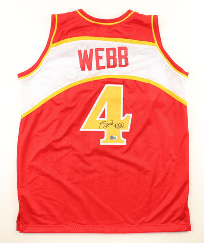 Spud Webb Autographed Atlanta Hawks Red Custom Jersey