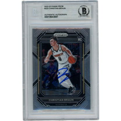Christian Braun Autographed 2022 Panini Prizm Slabbed Trading Card