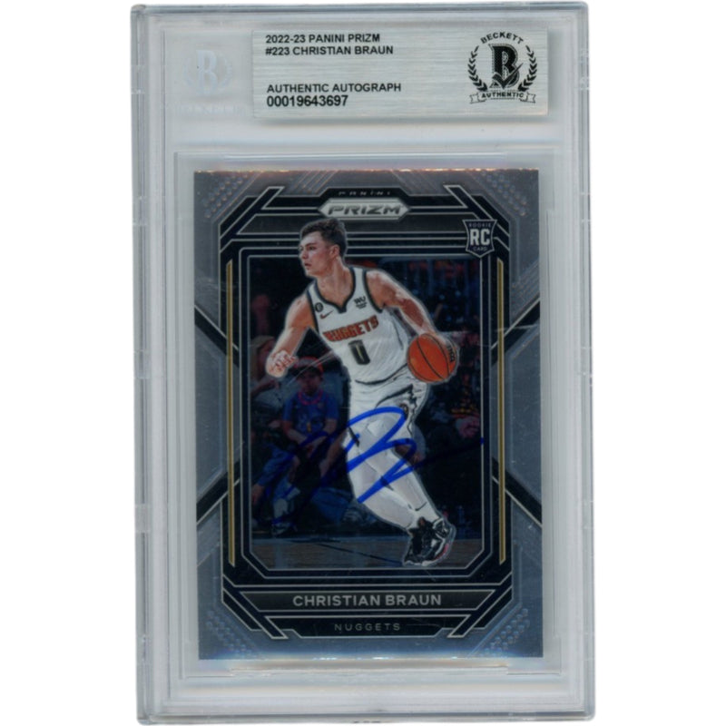 Christian Braun Autographed 2022 Panini Prizm Slabbed Trading Card
