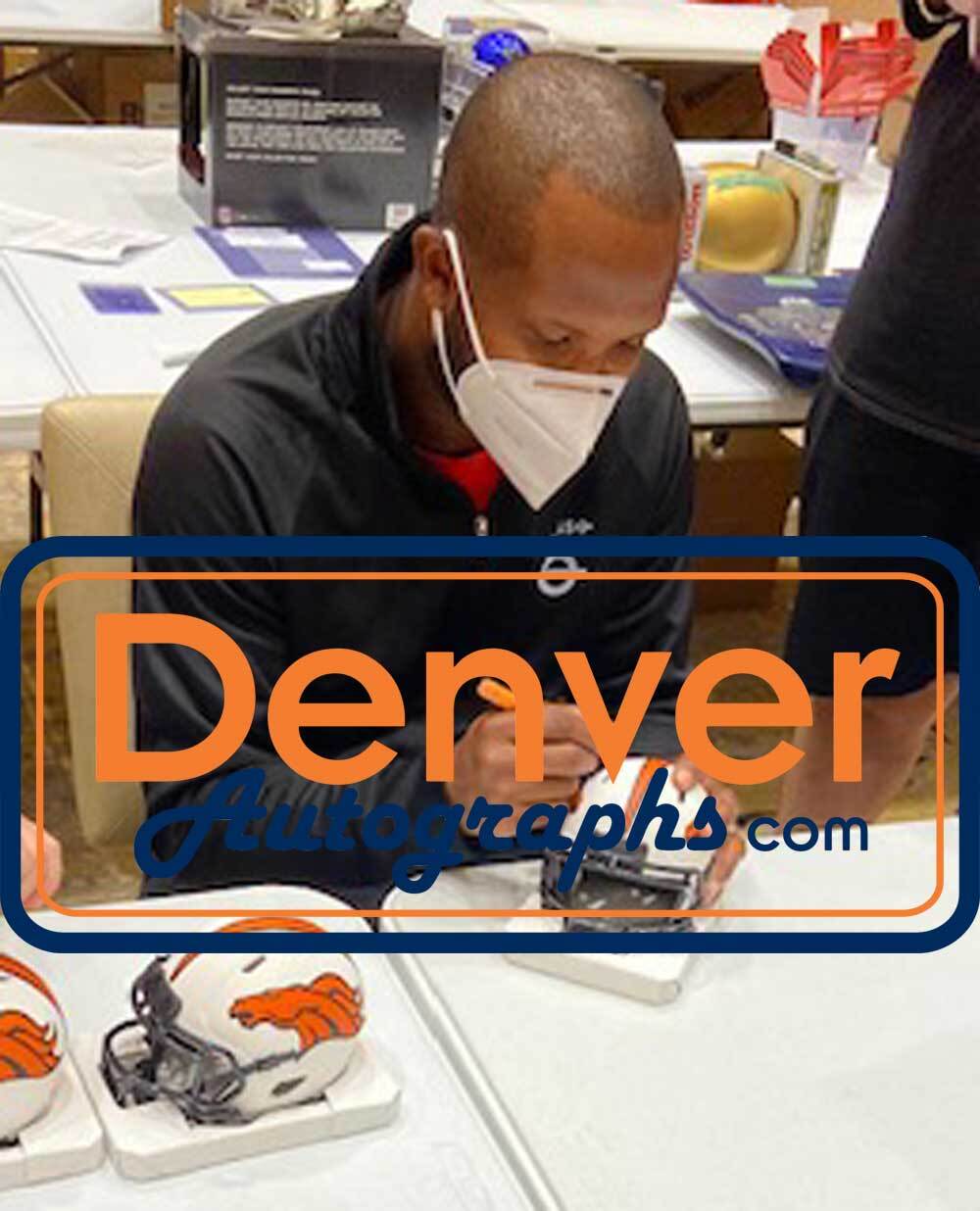 Champ Bailey Signed Denver Broncos Lunar Speed Mini Helmet (BAS)