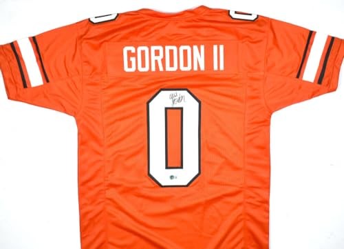 Ollie Gordon II Signed Orange Custom Football Jersey