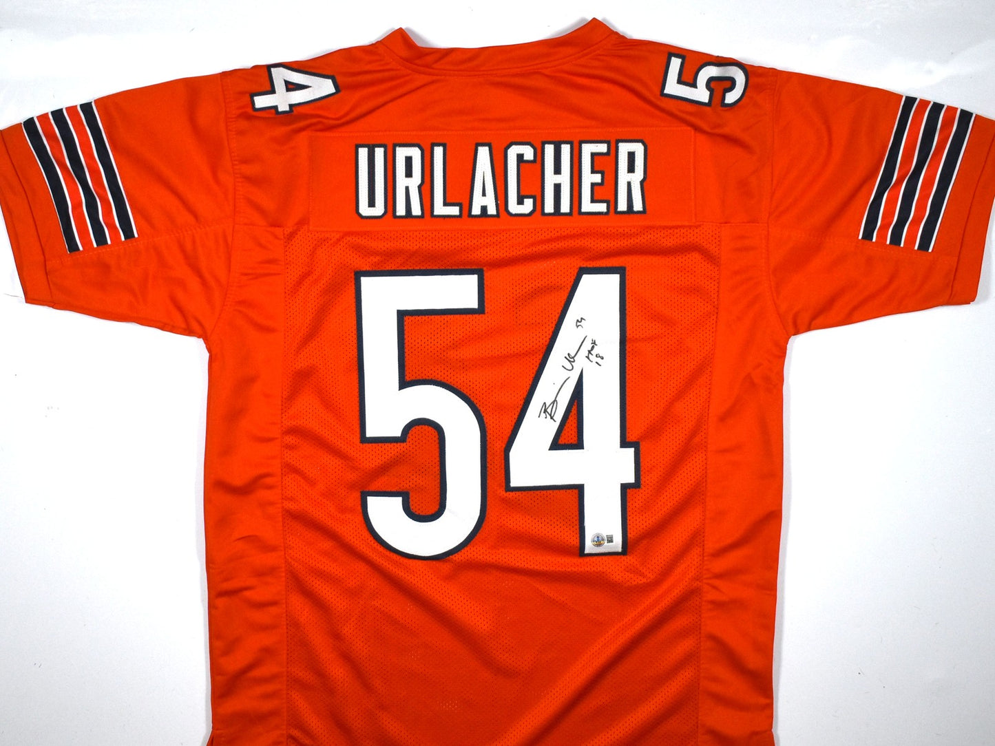 Brian Urlacher Signed Chicago Bears Orange Custom Jersey - HOF Inscribed
