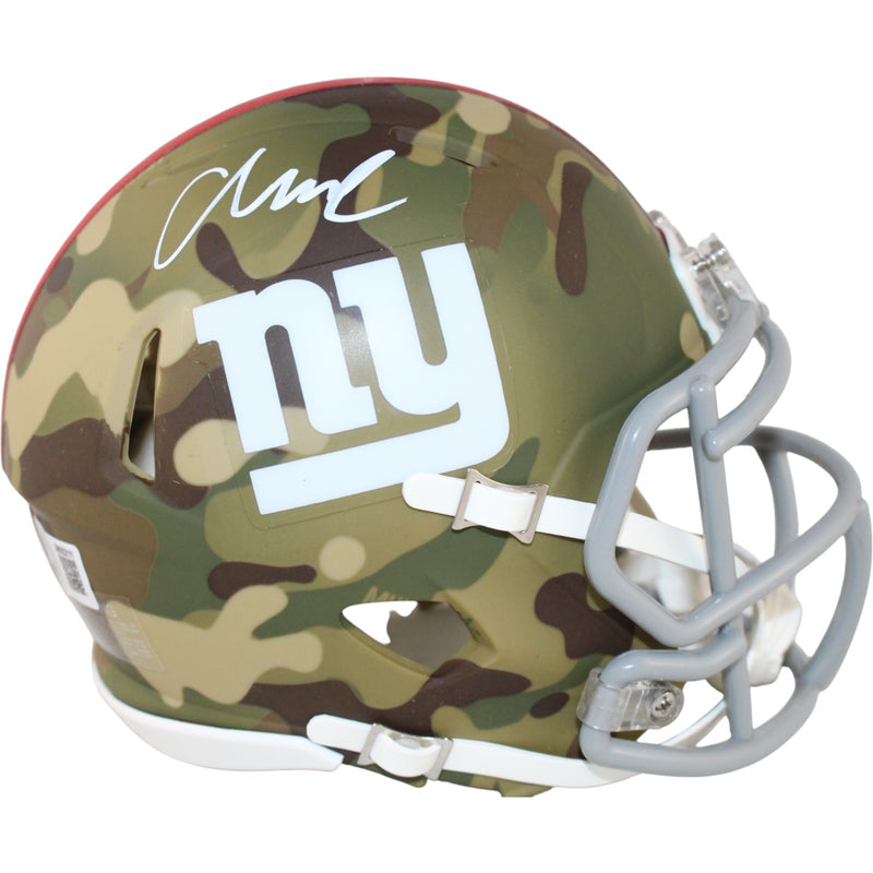 Abdul Carter New York Giants Signed Camo Mini Helmet (Beckett COA)