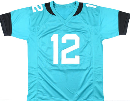 Travis Hunter Autographed Jacksonville Jaguars Teal Custom Jersey