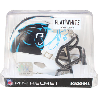 Julius Peppers Carolina Panthers Autographed Flat White Mini Helmet