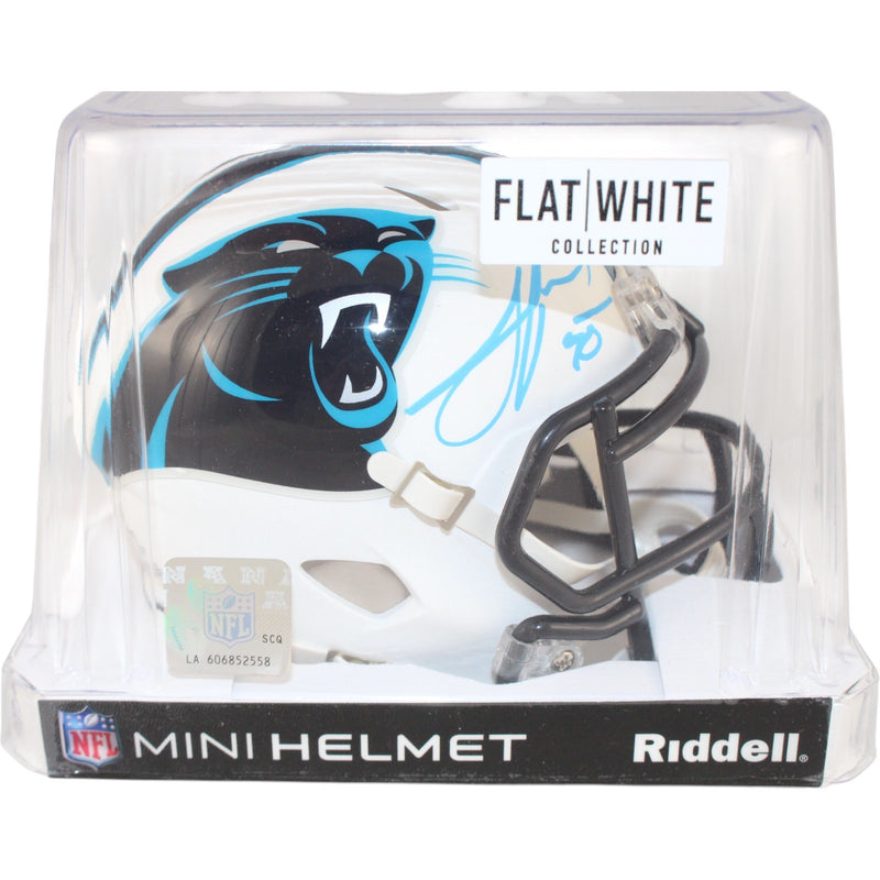 Julius Peppers Carolina Panthers Autographed Flat White Mini Helmet