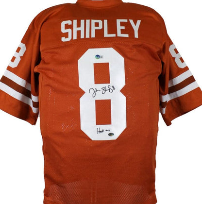 Jordan Shipley Signed Texas Longhorns Style Custom Jersey - "Hook Em"