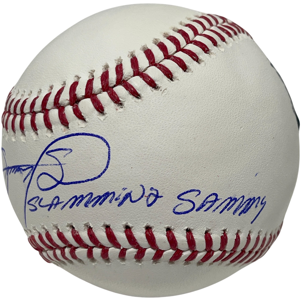 Sammy Sosa Autographed MLB Baseball w/ "Slammin Sammy" Inscription BAS Witnessed