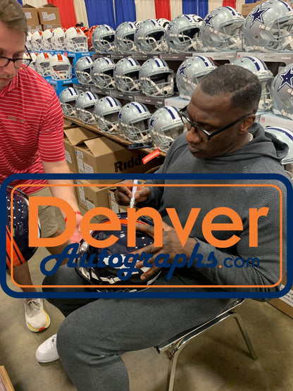 Shannon Sharpe Signed Denver Broncos Full Size Throwback Replica Helmet