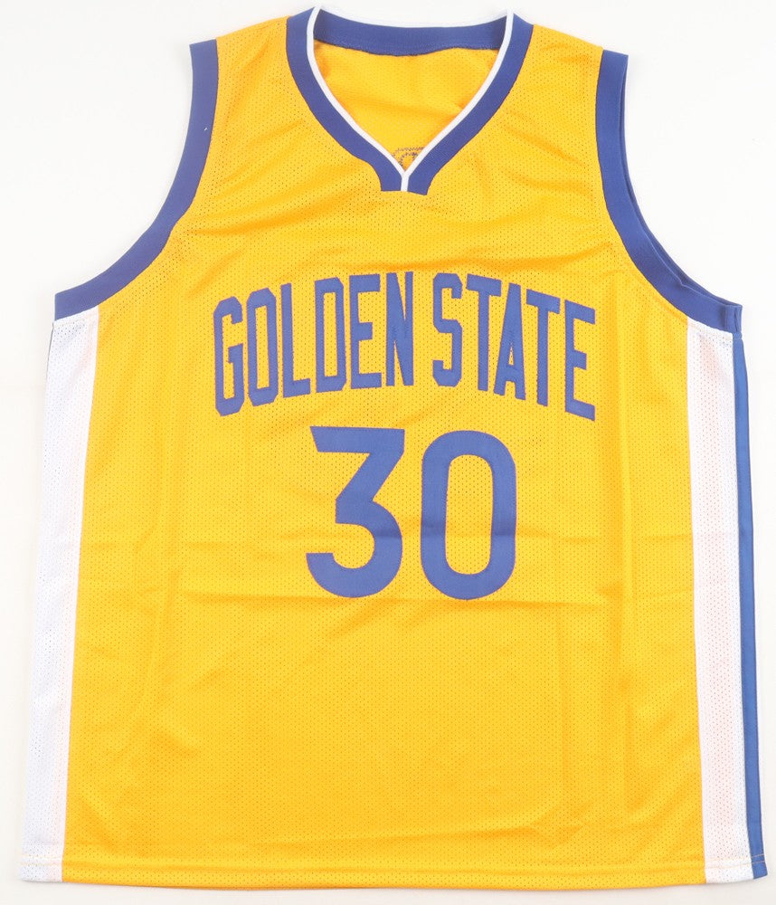 Steph Curry Autographed Golden State Warriors Gold Custom Jersey
