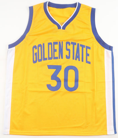 Steph Curry Autographed Golden State Warriors Gold Custom Jersey