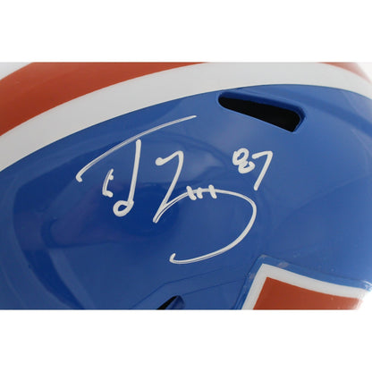 Ed McCaffrey & Rod Smith Signed Denver Broncos Full Size Throwback Helmet