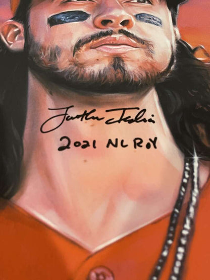 Jonathan India Autographed 10x14 Topps Living Art Print LE /100 PSA