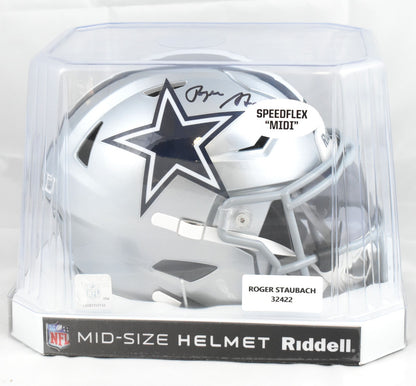 Roger Staubach Signed Dallas Cowboys Mid-Size SpeedFlex Helmet