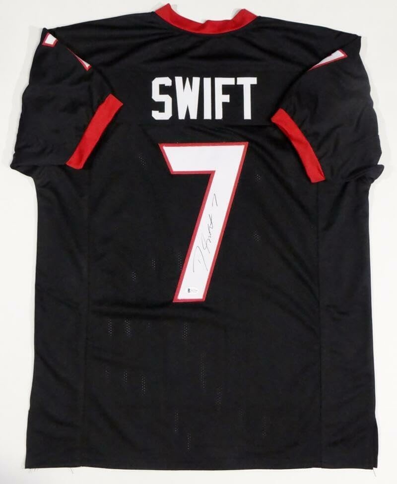 D'Andre Swift Autographed Black Custom Jersey