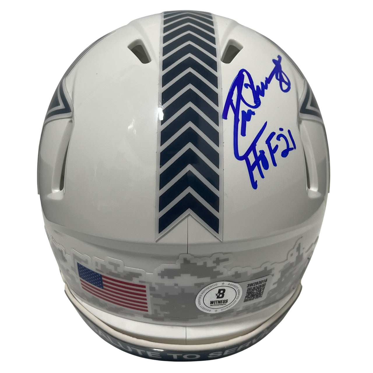 Drew Pearson Signed Dallas Cowboys Salute to Service Mini Helmet (HOF 21)