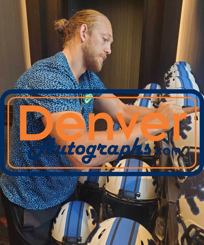TJ Hockenson Signed Detroit Lions Full Size Lunar Speed Helmet (Beckett)