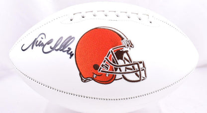 Nick Chubb Autographed Cleveland Browns Logo Football