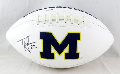 Ty Law Signed Michigan Wolverines Logo Football
