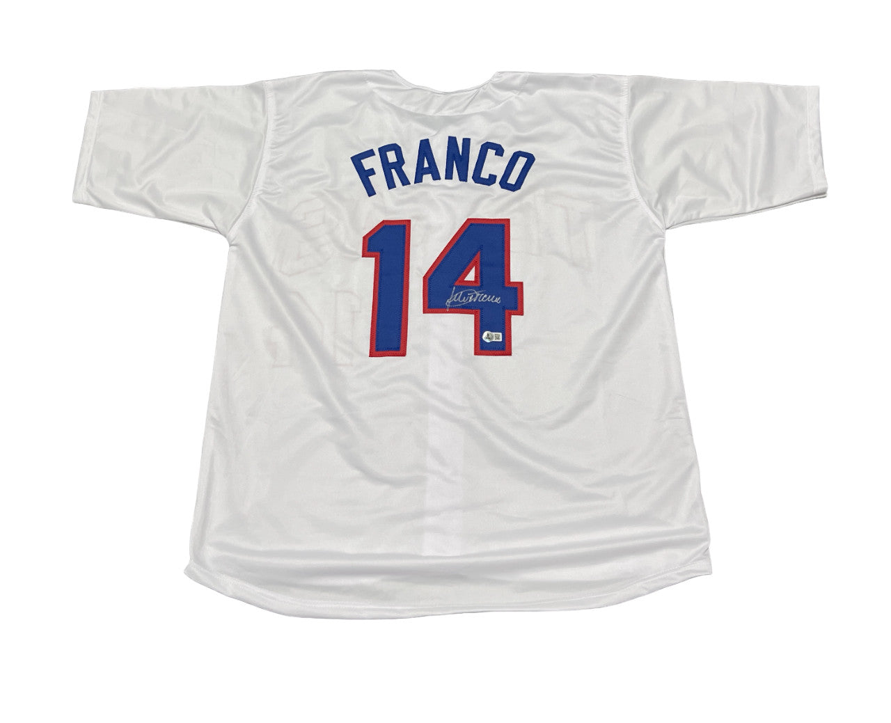 Julio Franco Signed Texas Rangers Custom Baseball Jersey - Beckett COA