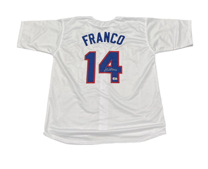 Julio Franco Signed Texas Rangers Custom Baseball Jersey - Beckett COA