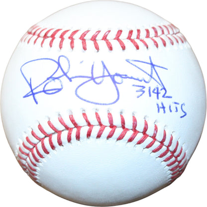 Robin Yount Signed Milwaukee Brewers Baseball (3142 Hits Inscription)