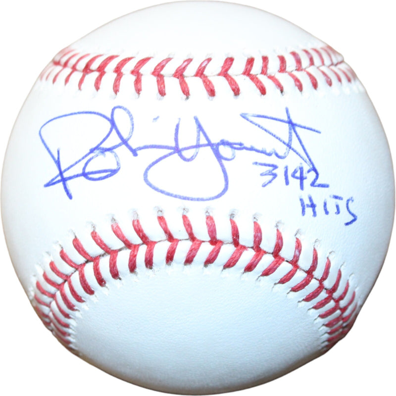 Robin Yount Signed Milwaukee Brewers Baseball (3142 Hits Inscription)