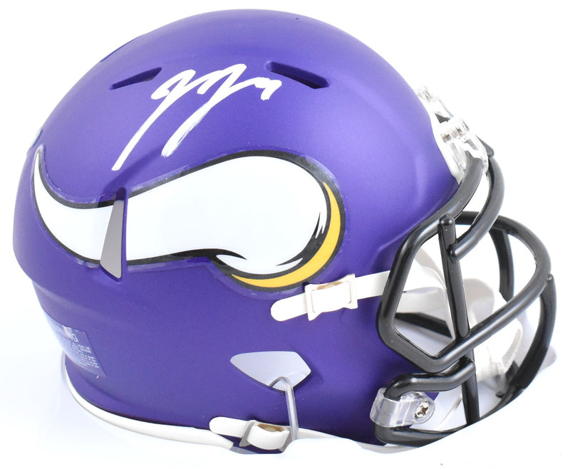 JJ McCarthy Autographed Minnesota Vikings Speed Mini Helmet