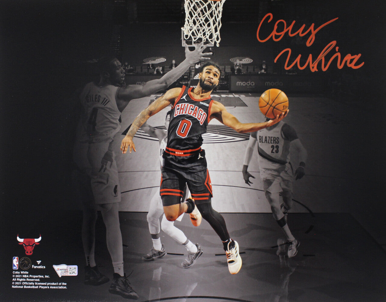 Coby White Autographed Chicago Bulls Spotlight 11x14 Photograph