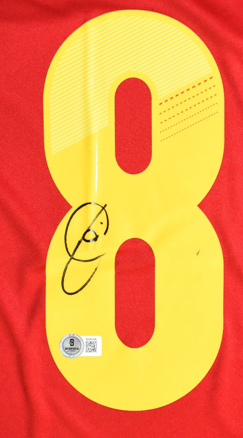 Xavi Autographed Spain Home Soccer Jersey