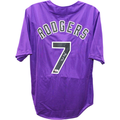 Brendan Rodgers Autographed Purple Pro Style Baseball Jersey