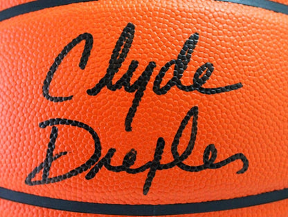 Clyde Drexler Autographed Spalding Black NBA Basketball