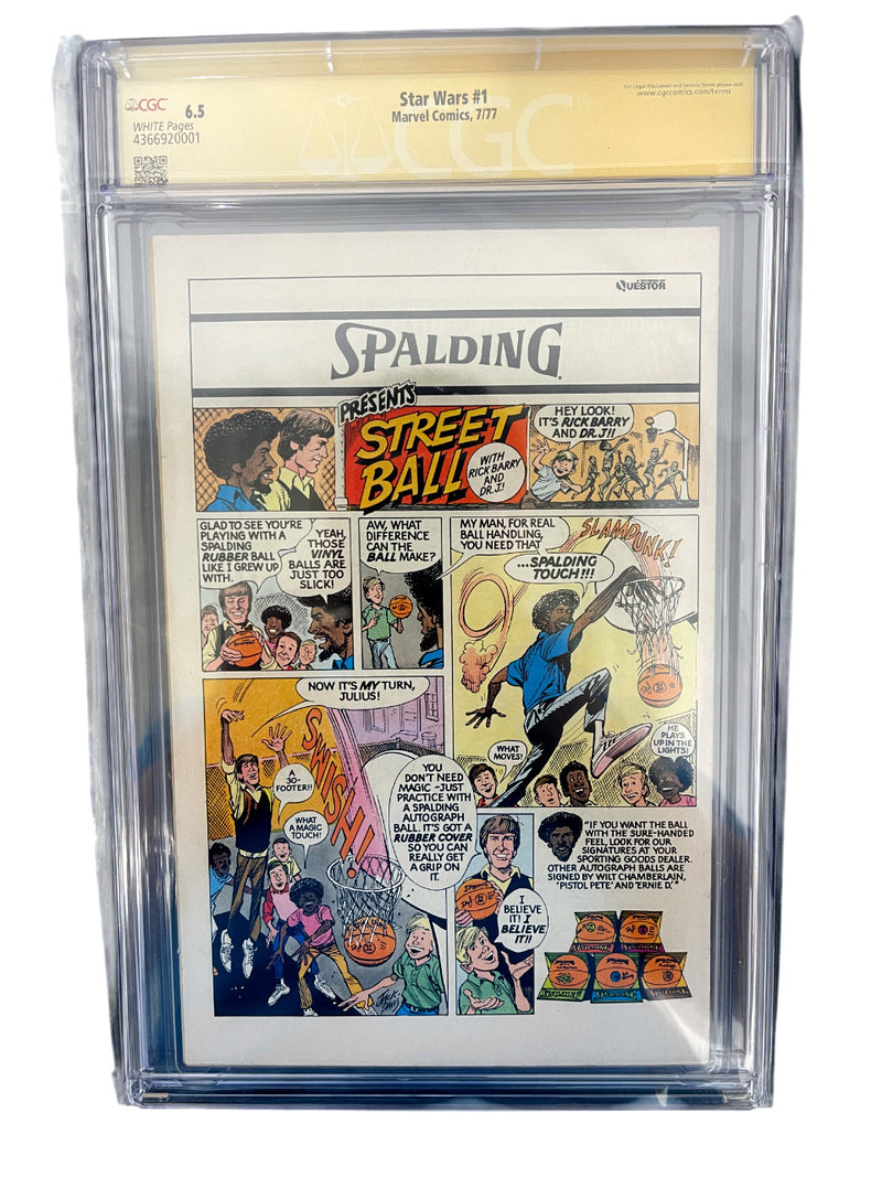 Mark Hamill Signed Marvel Star Wars #1 1977 Newsstand CGC 6.5 Comic
