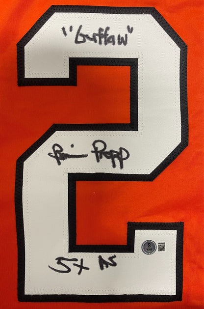 Brian Propp Signed Philadelphia Custom Hockey Jersey (2 Inscriptions)