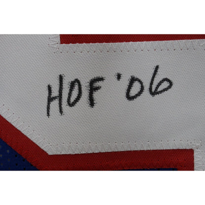 Harry Carson Autographed Blue Custom Jersey (HOF 06 Inscription)