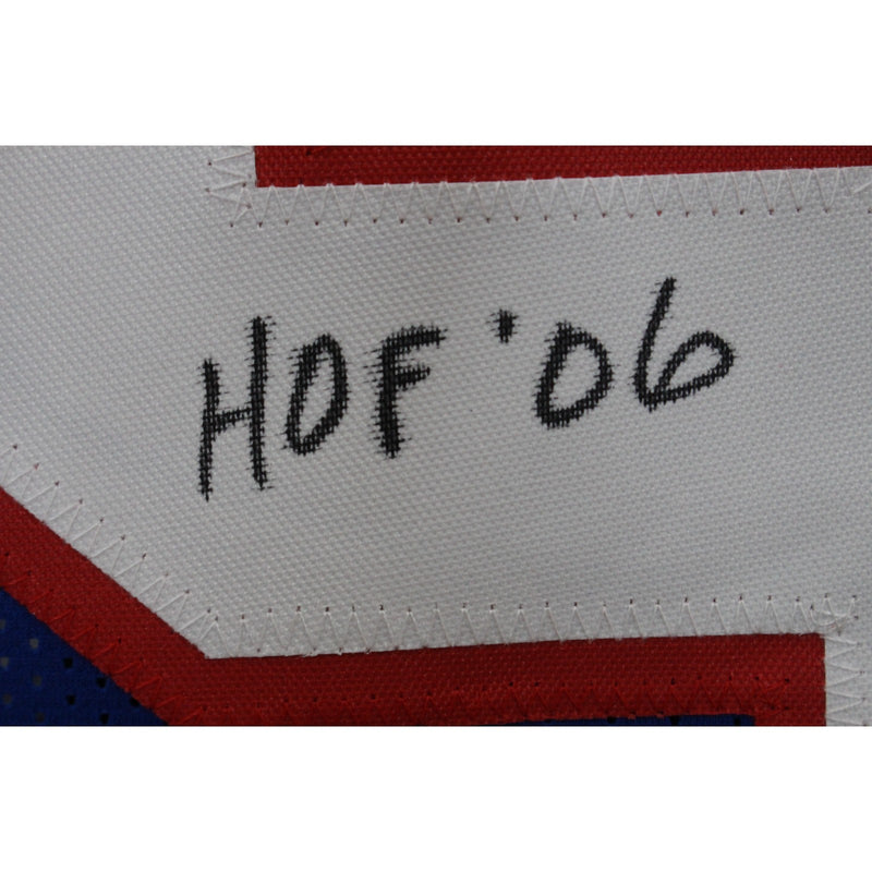 Harry Carson Autographed Blue Custom Jersey (HOF 06 Inscription)
