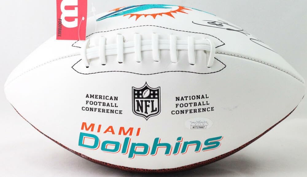 Jason Taylor Signed Miami Dolphins Logo Football