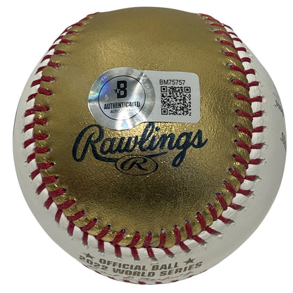 Trey Mancini Signed 2022 World Series Gold Limited Edition Baseball (Beckett)