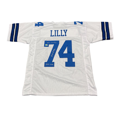 Bob Lilly Signed Dallas Cowboys Custom Jersey with 2 Inscriptions BAS COA