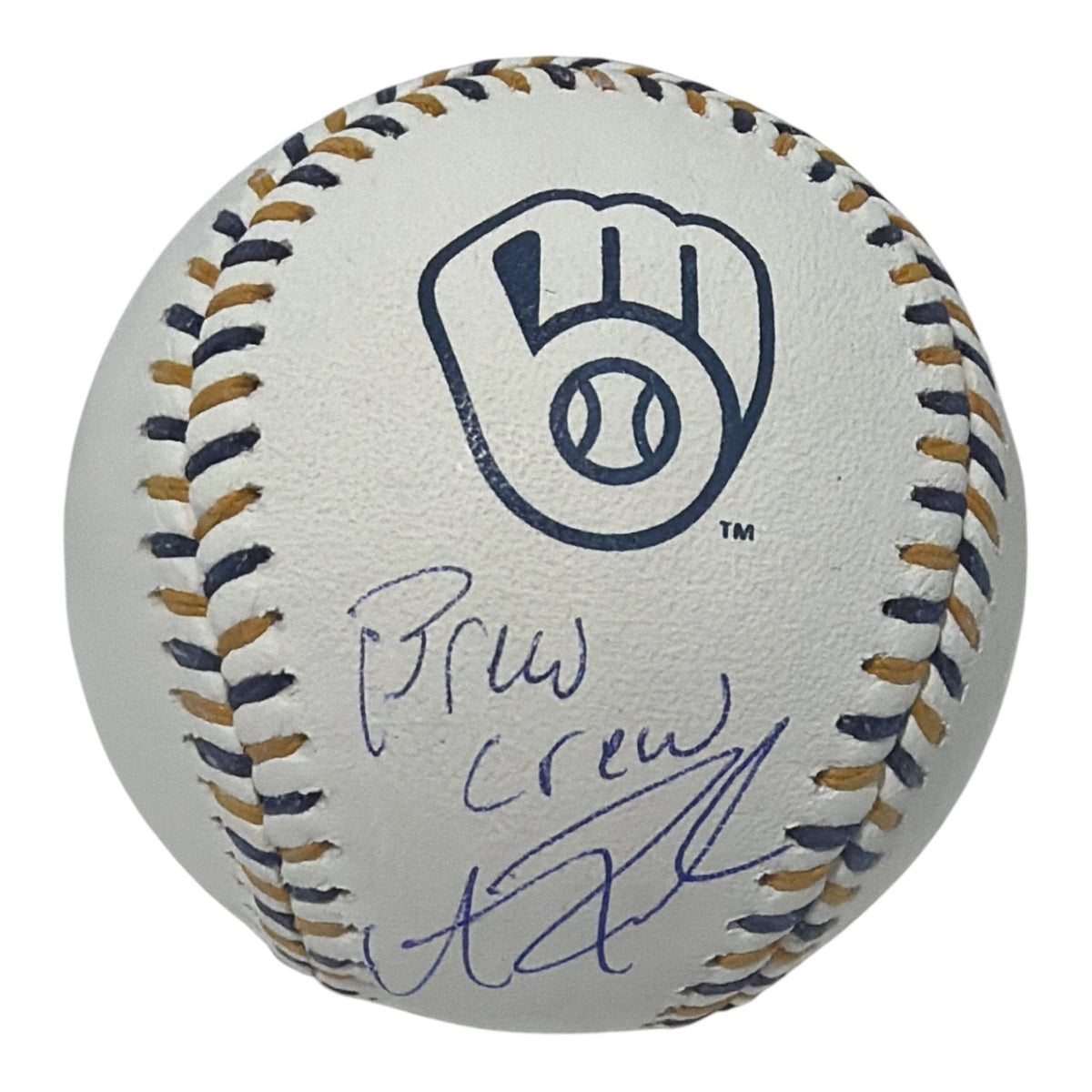 Andrew Fischer Autographed Milwaukee Brewers Logo Baseball