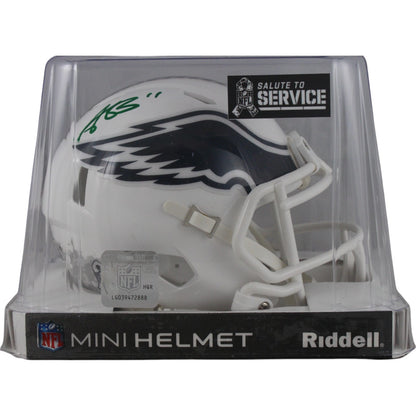 AJ Brown Signed Philadelphia Eagles 2024 Salute to Service Mini Helmet