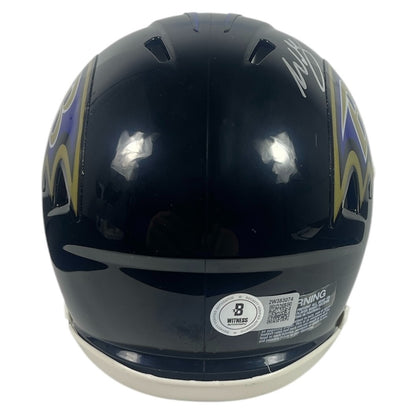 Willis McGahee Signed Baltimore Ravens Speed Mini Helmet Beckett BAS COA