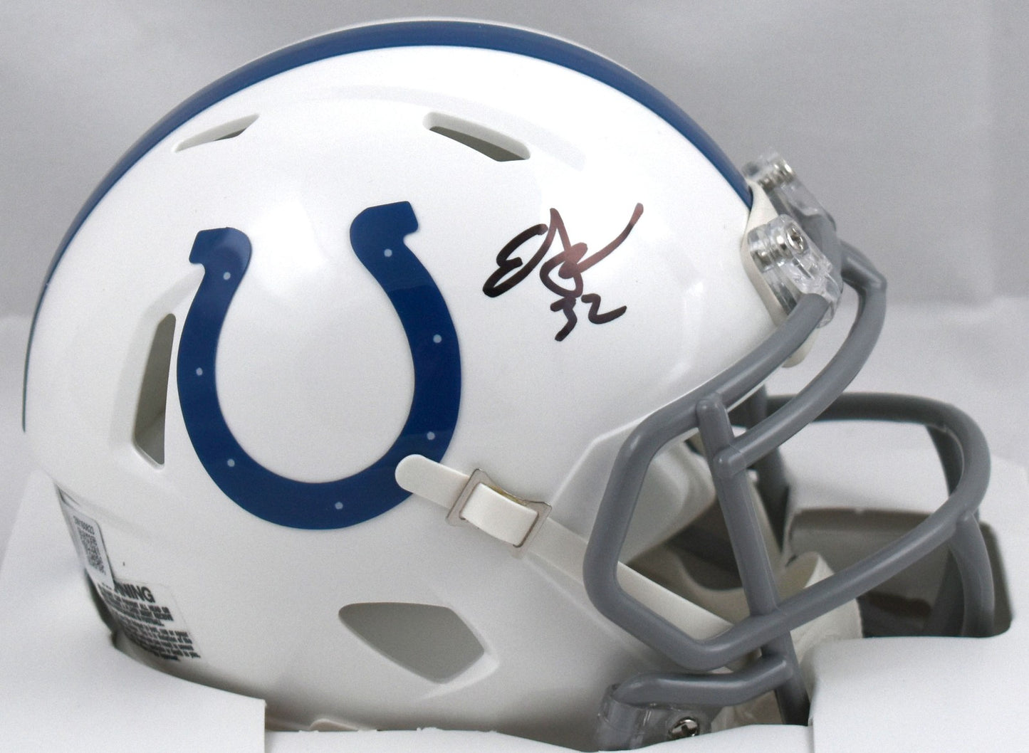 Edgerrin James Autographed Indianapolis Colts Black Mini Helmet