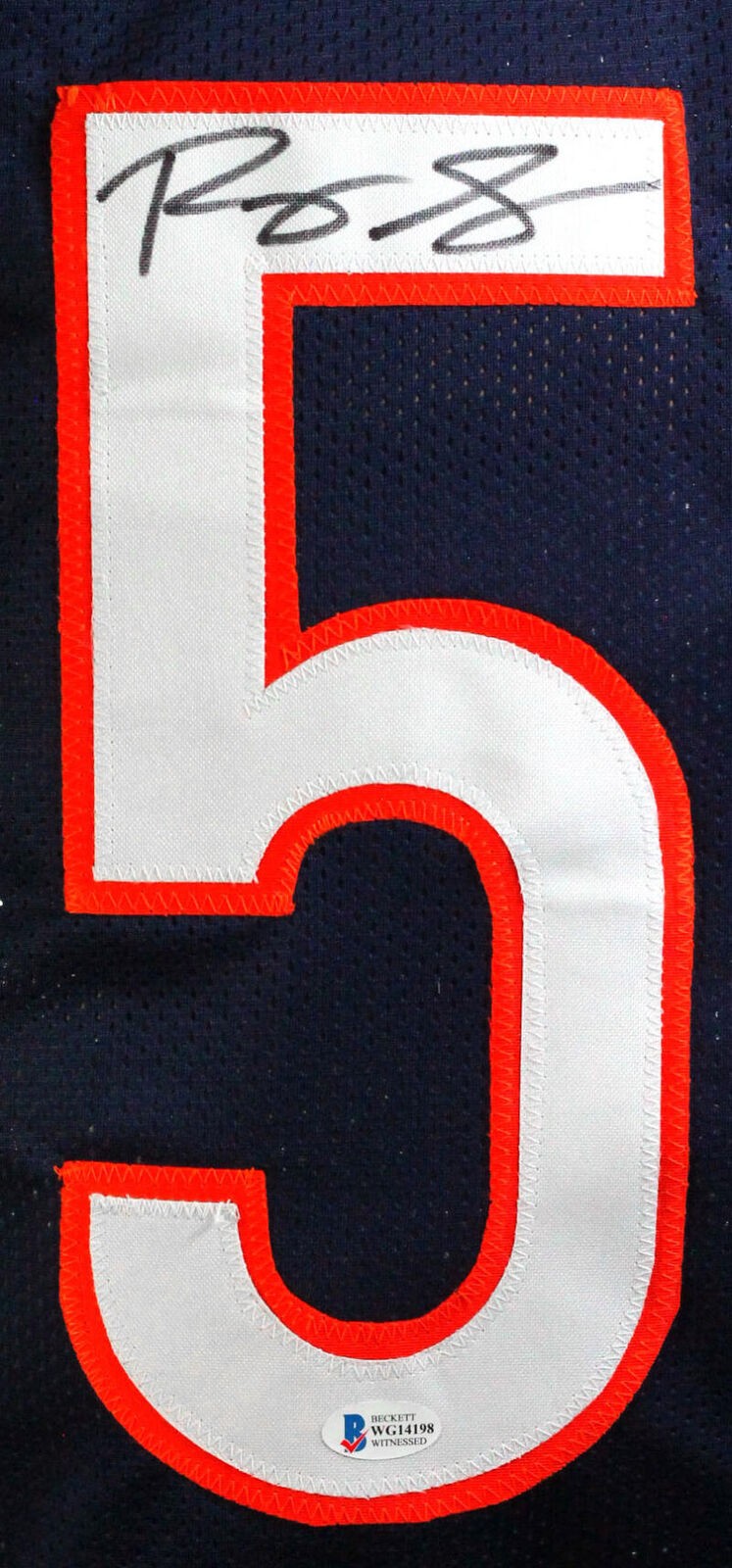 Roquan Smith Signed Chicago Bears Custom Blue Jersey - 2017 Butkus Award