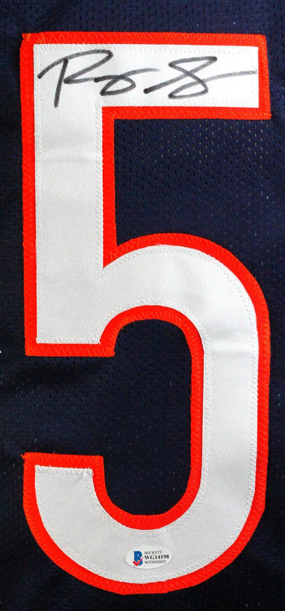 Roquan Smith Signed Chicago Bears Custom Blue Jersey - 2017 Butkus Award